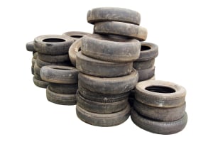 Stack of used tires