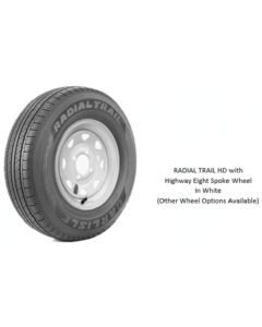 Carlstar ST205/75R14 C (14X6.0, 5/4.5 White W/Red And Blue Stripe) Radial Trail HD Assembly (Trailer Use Only)