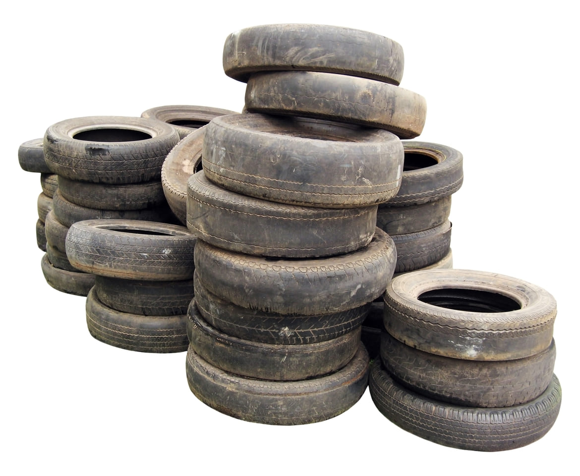 Stack of used tires