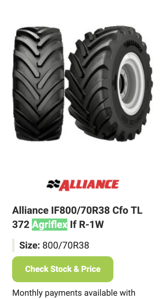 Alliance Agricultural Tires